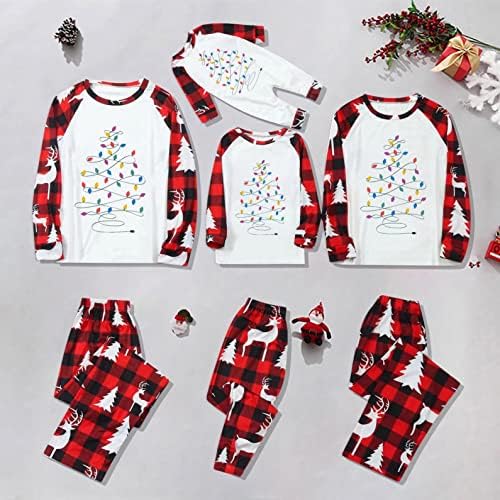 Pijama da família Sleepwear roupas de Natal Matching Roupfits, Pijamas de Família de Natal Combinando Pijamas Pijama Plaid Chri