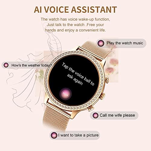 Colesma Smart Watch for Women Smart Watch for Android Phones e IPONE 1,32 HD Touch Screen rastreador de fitness Freqüência cardíaca Monitoramento do sono AI Pedômetro de controle de voz