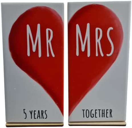 Sr. e Sra. 5 anos juntos - Ornamento de dupla Tile 5º MRMRS05