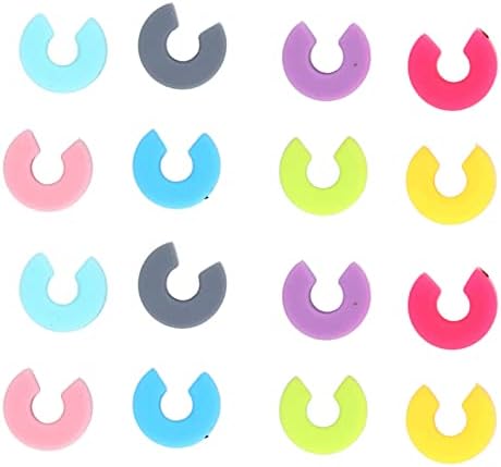 16 pcs mini círculo de silicone de vidro de vidro de vidro de copo de copo Rótulo de anel de identificação para festival, buffet