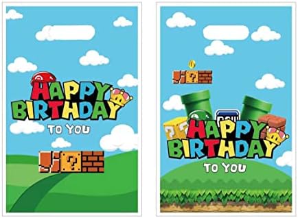 30 PCs Super Brother Birthday Birthday Favor Sacos, Bolsa de presente Bolsa de Goodie Bolsa Bolsa de Candy Sacos para Decorações de Suprimentos de Partemas com Tema Mario