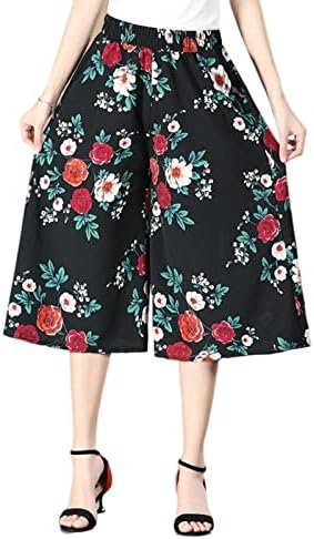 LeLEBARE RSVELTE CULOTTES, CULOTTES PARA MULHERES, CULOTTES DE CAIS DE CAIZ ELÁSTICA PLAIS