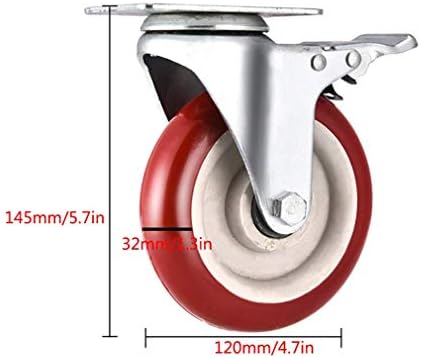 Roda giratória LXX, rúpor de giro de 360 ​​graus universal, giro de móveis com freios, para reboque industrial, cadeiras