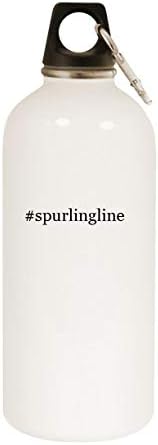 Molandra Products spurlingline - 20oz Hashtag Bottle de água branca de aço inoxidável com morador, branco