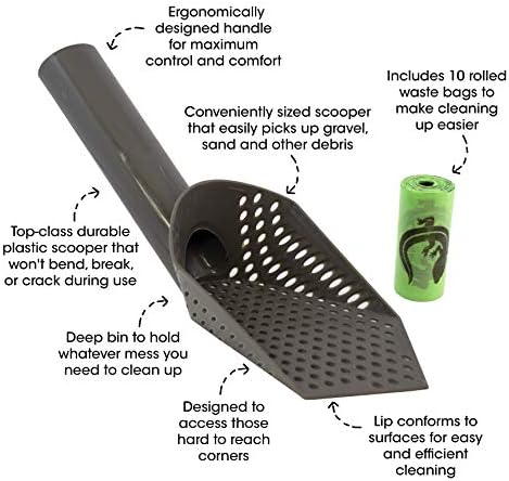 Cold Life Super Scoop Sifter Terrário Substrato de cama e pá de limpador de gaiola de animais de estimação com 10 Sacos