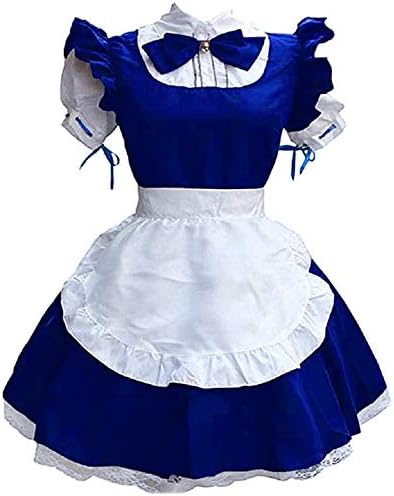 Roupa de empregada de empregada fqzwong, fantasia de cosplay de empregada kawaii lolita headwearwarwarwarwarwar