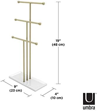 Umbra Trigemo Jóias penduradas Organizador de jóias Trierado Combatão de bancada de colar de bancada Free Standing Display,