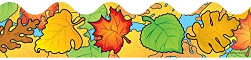 Carson Dellosa Folhas de outono Bordas de aviso, 39 pés de bordas de sala de aula de folhas coloridas e recortadas para