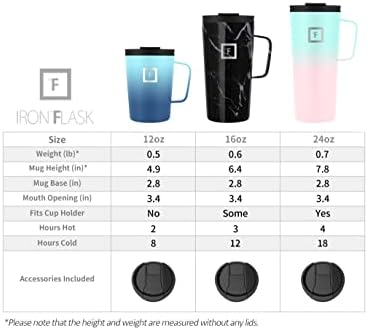 ° ° Glask Grip Coffee caneca 2.0-16 oz, prova de vazamento, garrafa de aço inoxidável isolada a vácuo, parede dupla, thermo viagens, frio quente, cantina de metal aquático - aurora