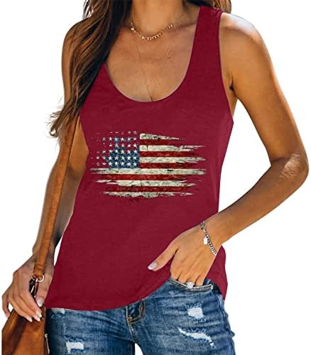 Garota adolescente Cami Tank Independence Day Flag Tops