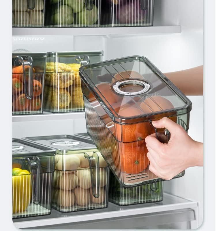 JAHH GRAZEIRA Caixa de armazenamento TimeKeeping Mantenha a caixa de alimentos frescos com alça transparente
