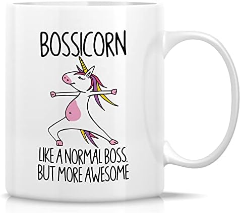 Retreez Funny Mug - Bossicorn Boss Unicorn 11 oz Canecas de café cerâmica - engraçado, sarcasmo, motivacional, inspirador