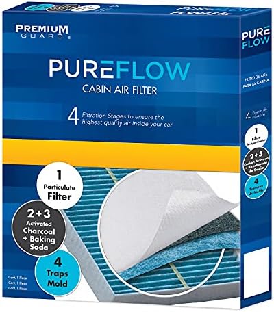 Filtro de ar da cabine Pureflow PC99472X | Fits 2007-16 Volvo S80, 2008-10 V70, 2008-16 XC70, 2010-17 XC60, 2011-18 S60, 2013-18 V60, 2015-18 V60 Cross Country, -18 S60 Cross Country