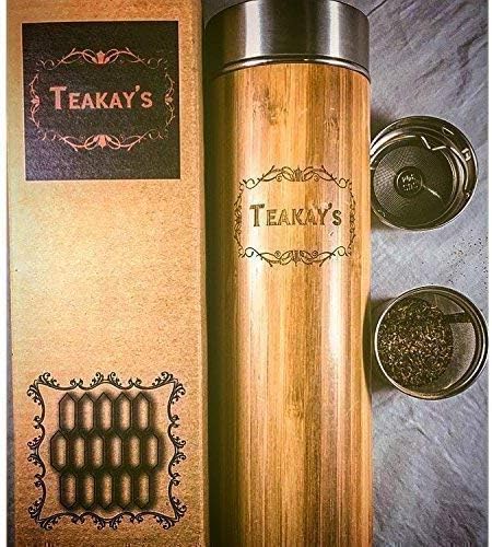 Tumbler de bambu teakays com infusor de chá
