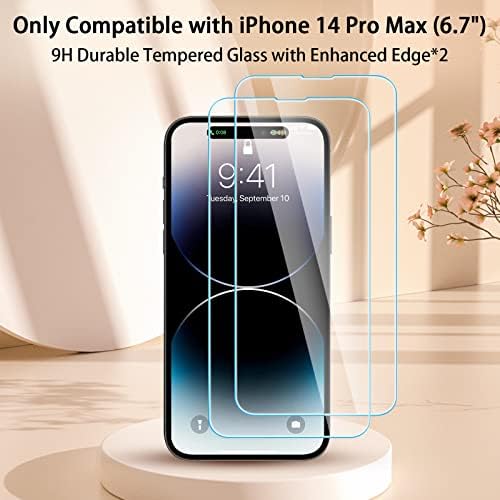 Orhgop Magnetic Clear Caso para iPhone 14 Pro Max Case [Proteção completa da câmera + protetor de tela de vidro] [Compatível com