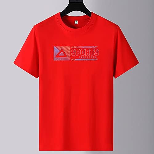 Camisa de trabalho de verão bmiegm para homens camisa de exercícios de homens rápida padrão de frango esportes de manga curta algodão pesado t