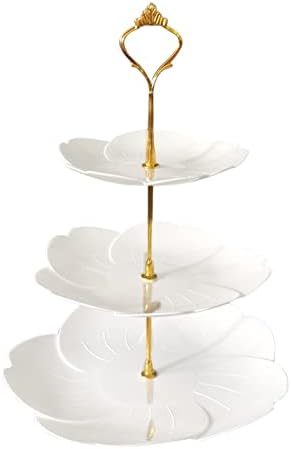3 Tier Cupcake Stand - White Display Stands para mesa de sobremesa, decoração de casamento requintada do bolo para exibir sobremesas, biscoitos, frutas, doces e chocolates genéricos