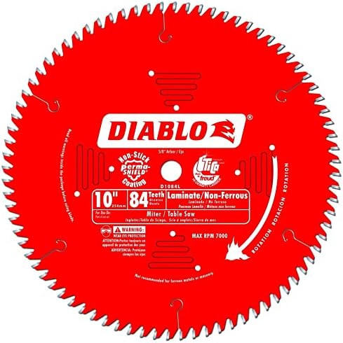 Freud-DiAblo de 10 polegadas de diâmetro 84t TCG SAW Blade com arbor de 5/8 polegadas