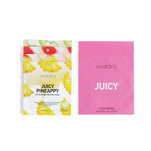 Avatara Juicy Galore Facial Mask Felas e máscaras para dormir definidas para hidratação, hidratação e iluminação de tipos