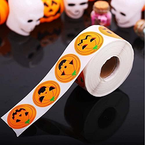 500 PCs Halloween Seleamento adesivo fantasma adesivos de abóbora adesivos adesivos de etiqueta redonda decalques de vedação de doces presentes de embalagem adesivos de embalagem selo de envelope