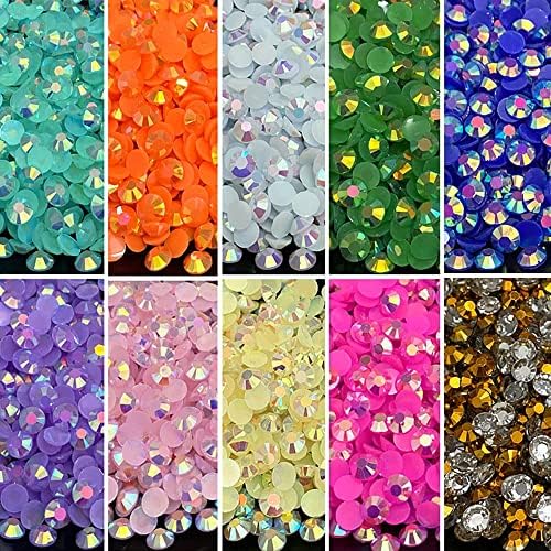 Limaolly 6000 peças 4mm resina plana resina shiestone ab geléia de cor de glitter redonda strass nohtfix shiSestone para maquiagem de unhas de arte roupas de recompra de recortes