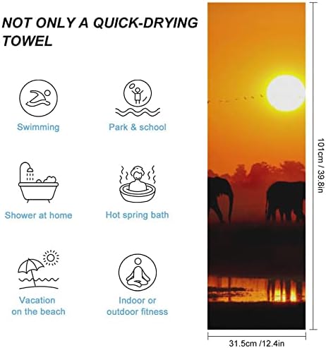 Elefantes africanos ao pôr do sol toalhas rápidas secas panos de panos faciais altamente absorventes