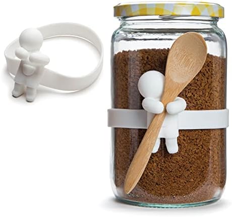Monkey Business June Spoon Suporte de utensílio clipe, banda de silicone elástica em torno de potes de pedreiro, latas de café, carraçadeiras