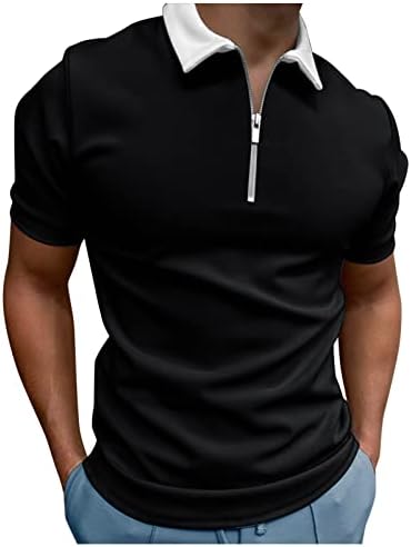 Camisas de pólo de zíper para masculas ubst tampas coloridas de coloração de manga curta para trabalho de tampa de golfe casual fit fit casual