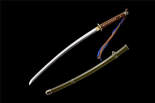 ZPGP japonês 98 tipo samurai sword katana lâmina de aço dobrado afiado