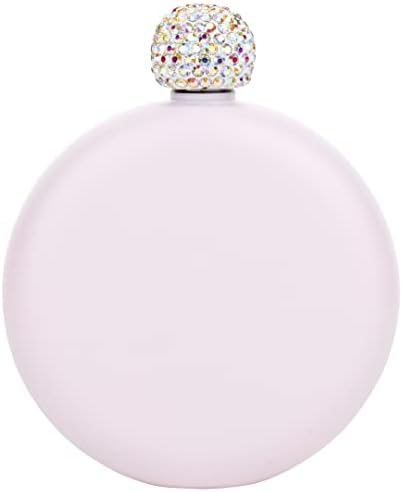 ANAZ Pressione Glasses Glitter Round Iridescente com tampa de strass para dama de honra, Balão de licor feminino de 1 pacote