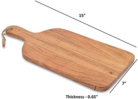 Samhita Acacia Wood Paddle Cutting Boards com alça para cozinha, queijo e bandeja de servir de comida, placas de charcutaria
