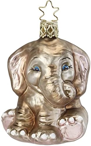 Inge Glas Elephant Elli Phant 1-037-13 IgM German Blown Glass Christmas Ornament