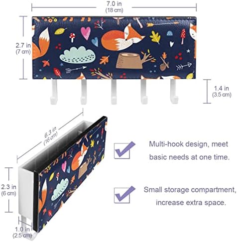 Foxes Arrow Purple Rack Organizer com 5 ganchos de parede banheiro da cozinha prateleira prateleira de armazenamento multifuncional