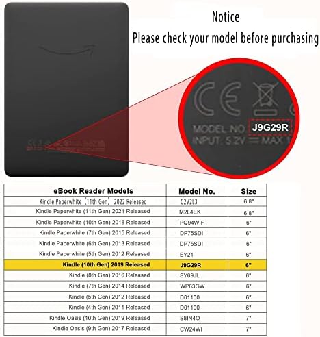 Caso para 6 Novo Kindle 11ª geração 2022 Modelo de liberação No. C2V2L3 - Capa inteligente Premium PU Premium Couather com Auto Sleep