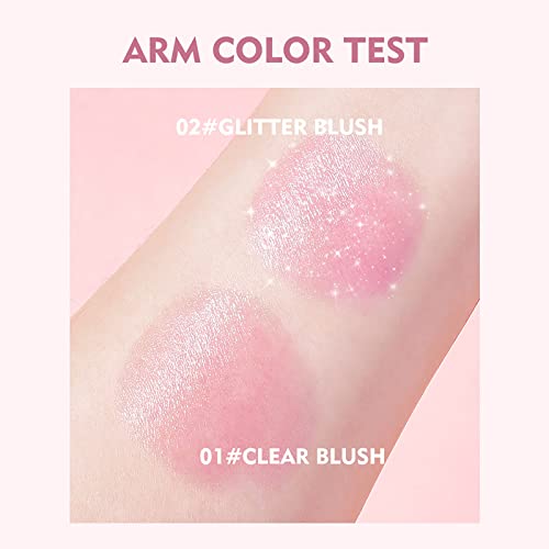 Face Blushes Trutação de cor Creme líquido blush para bochecha e lábio, GLITHER CLARY Gel hidratante hidratante à prova d'água