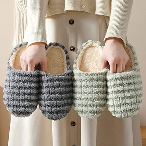 Slippers for Women Round Round Plush macio macio leve lã de lã forrada deslizante quente em chinelos chinelos femininos não deslizantes