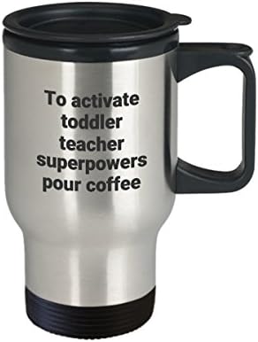 Caneca de viagem para professores de criança - engraçado Sarcastic Térmico Isolleless Aço Aço Ensino de Superpower Coffee Canejada Presente