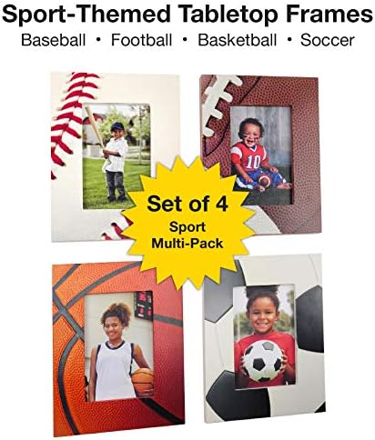 Excello Global Products Athletic Sports Picture Frames - Baseball - Football - Basquete - Soccer - possui foto de 4 x 6 - Ótimo para