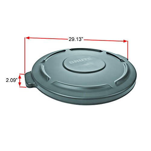 Recipiente de bruto bruto de Rubbermaid com canais de ventilação e tampa, azul, 55 galões,