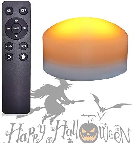 VENHA CHOLEENHA LUZ DE PUMPINA LED HALLOWEEN com o timer remoto Bateria operada por bateria Jack-o-Lantern Light Blicking sem chamas vela elétrica para decoração de abóbora de tamanho grande decorações de férias de 4 ”diâmetro