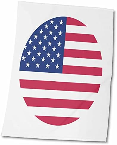 3drose USA American Flag Stars Stripes-Patriótica Estados Unidos Círculo Branco-Toalhas