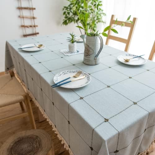 Tolera retangular de mesa retangular linho Tolera de mesa bordável com borlas. O banquete de cozinha é decorado com toalhas de mesa retangulares à prova d'água