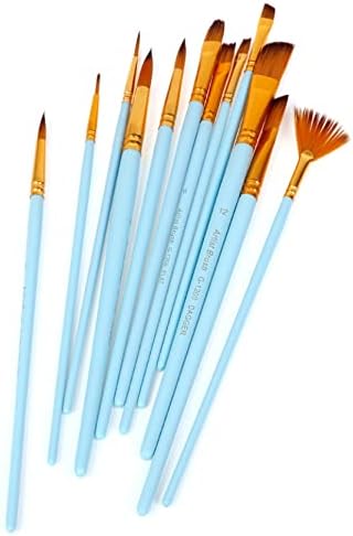12pcs Definição de caneta de pintura em aquarela de madeira para aprendizado de nylon pêlico de nylon de nylon suprimentos