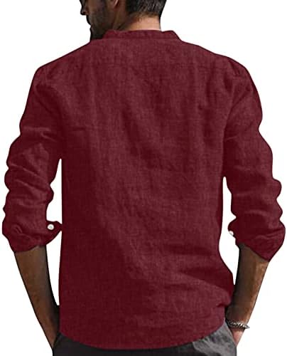 Homens de cor sólida camisa superior camisa redonda camisa de moda top top solto de manga comprida blusa de manga longa camisetas