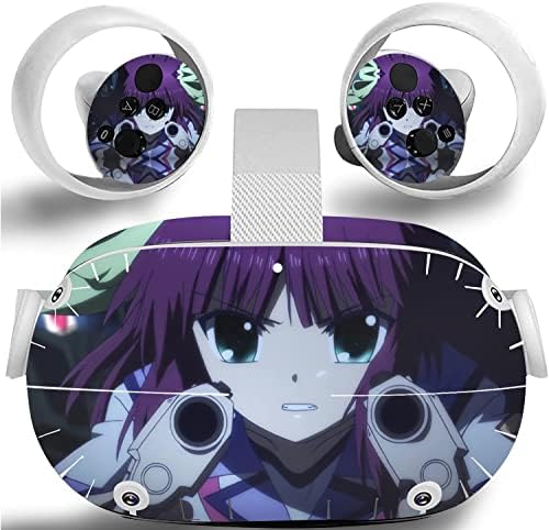 Angel Beats Anime - Oculus Quest 2 VR Headset e Skin do controlador, adesivo de decalque de vinil para fone de ouvido e controlador VR, Acessórios de proteção de realidade virtual