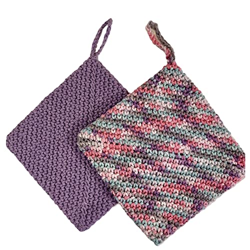 Potholders de espessura dupla - algodão - trivet - lavanda e fondant diversão