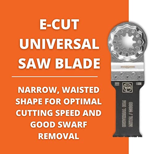Fein Starlock E -Cut Universal Bimetal Oscilante Blade - Formato de cintura estreita 1-1/8 Largura para perfil de