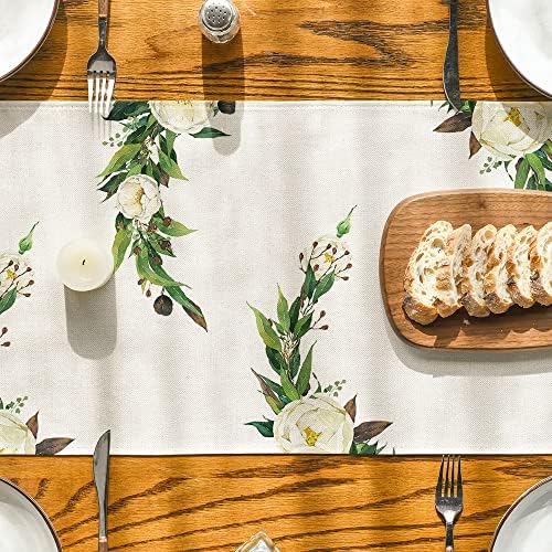 Modo ARTOID HEXAGRAM FLORES POSTOVER TABEL Runner, Jewish Spring Sazonal Holiday Kitchen Dining Table Decoration for Indoor Outdoor