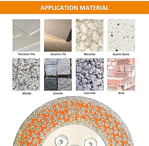 Disco de corte de moagem de diamante BGTEC para mármore de granito, 1pc 4-1/2 x 5/8 -11 Flange 2 em 1 Eletroplado Lâmina de