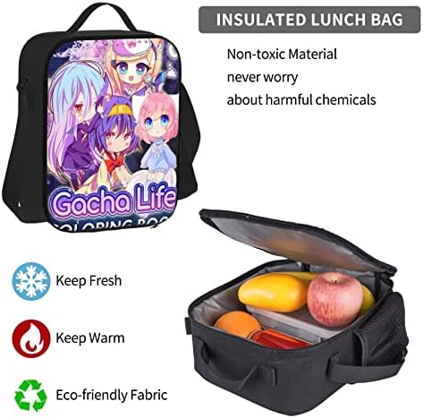 Liuzhuqin Gacha Life Backpack Conjunto de 3 peças, unissex três peças Backpack Set Box Box Sagão Casual Backpack Meninas